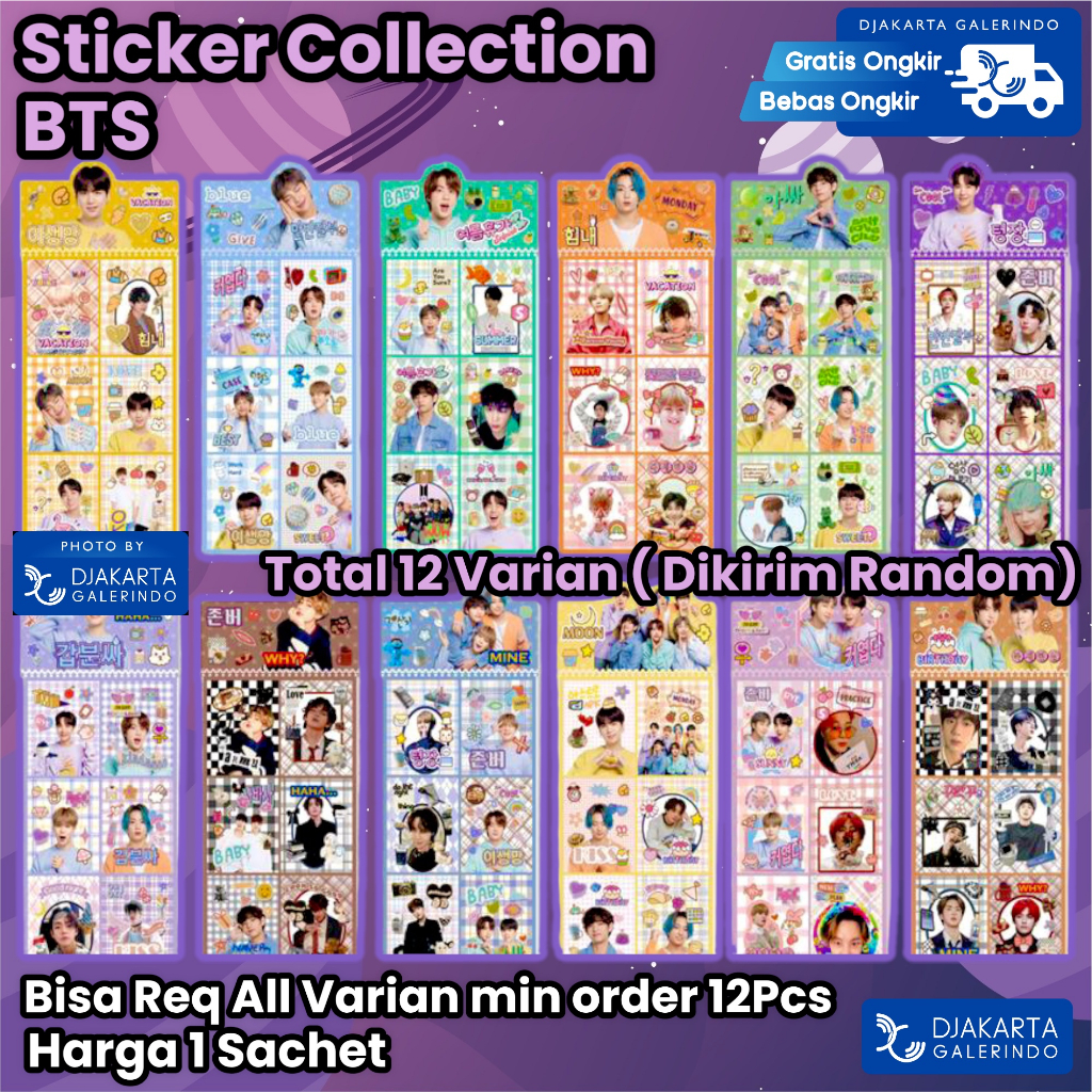 Sticker Sachet KPOP BTS BT21 Jungkook V Jimin SUGA RM Jin Jhope KPOP Series Stiker Blackpink