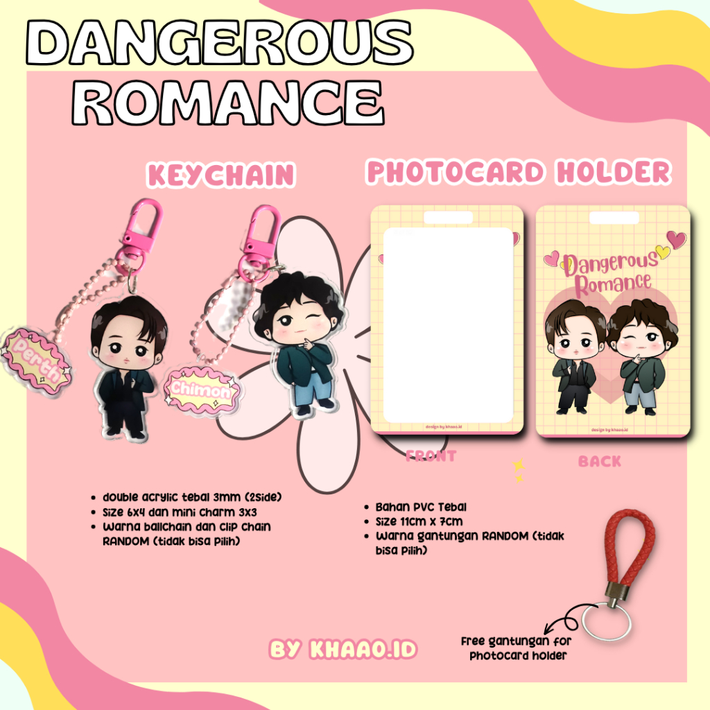 PerthChimon Keychain dan Photocard Holder perth tanapon chimon dangerous romance