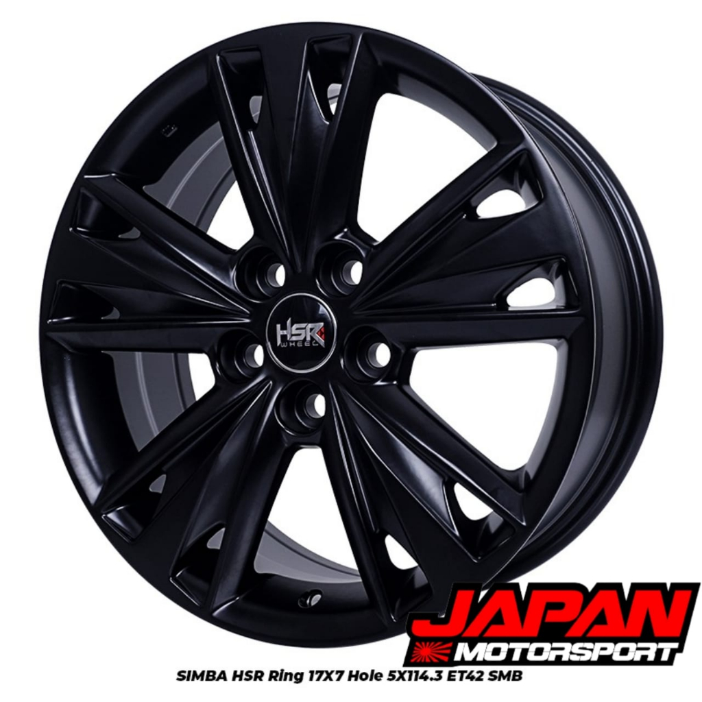 Pelek mobil innova venturer ring 17 hsr wheel full black pcd 5x114,3 Hsr Simba R17