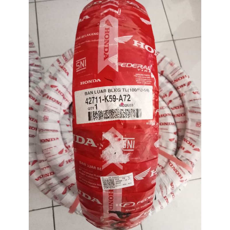 Ban Tubles Belakang 100/80/14 Vario 150 LED Vario 125 LED New Ori Ahm 42711K59A72