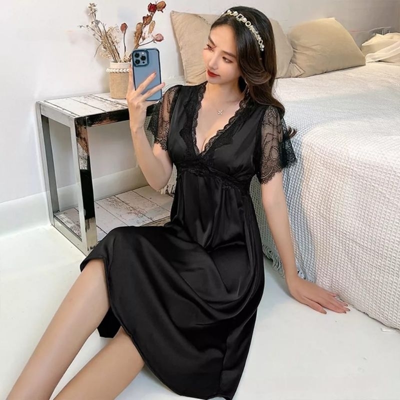 Lingerie Dress Murah Baju Dinas Istri Baju Haram TA1223 Hitam