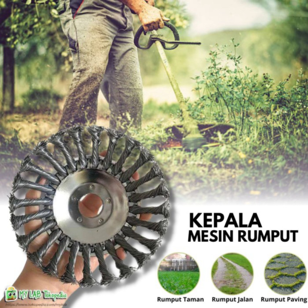 Unik Kepala Pisau Sikat Kawat Mesin Potong Rumput Teras Jalan Paving Block Limited