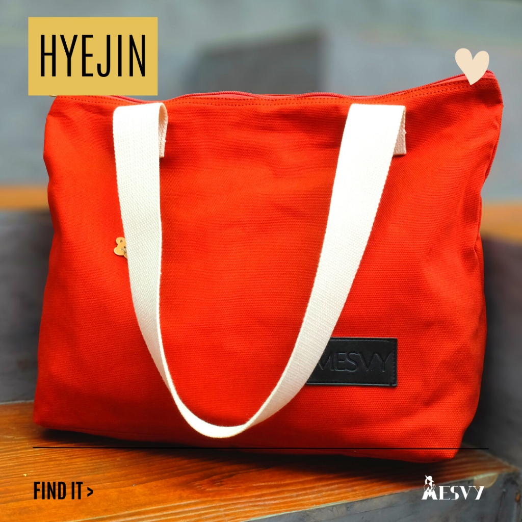 [ Hyejin ] Mesvy Tas Wanita Totebag Tote Bag Kanvas Aesthetic Korean Vintage