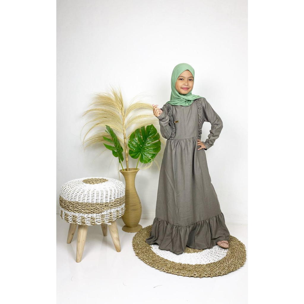 Gamia Anak Perempuan Gamis Anak Tanggung Gamis Anak Polo Linen