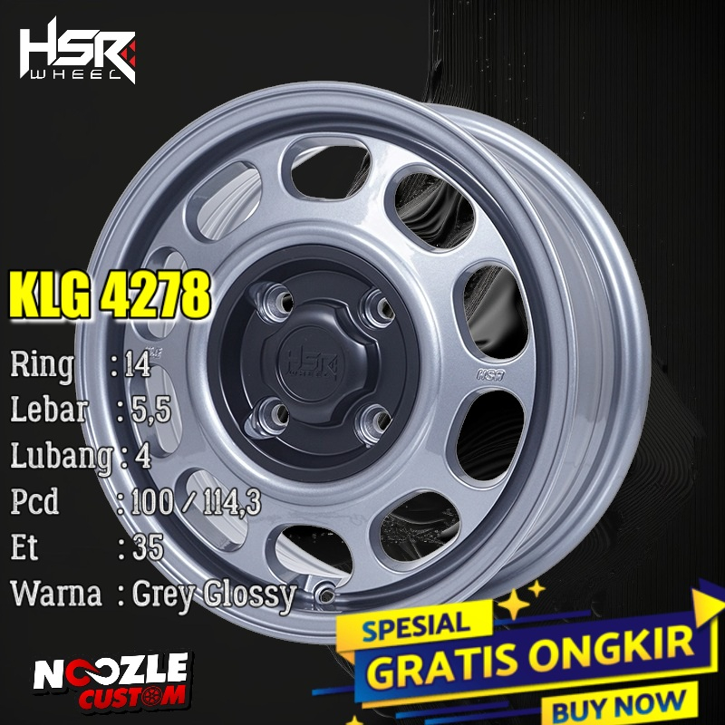 Velg Mobil KLG Ring 14 Baut 4 Pelek Racing HSR Ring 14 Terbaru untuk Brio Xenia