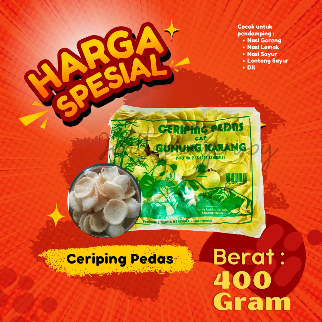 

Ceriping Pedas - Kerupuk Singkong Pedas Renyah Enak Gurih Halal