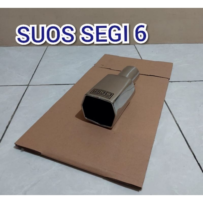 Knalpot SUOS cabang 1 model segi 6 untuk kendaraan bensin dan solar