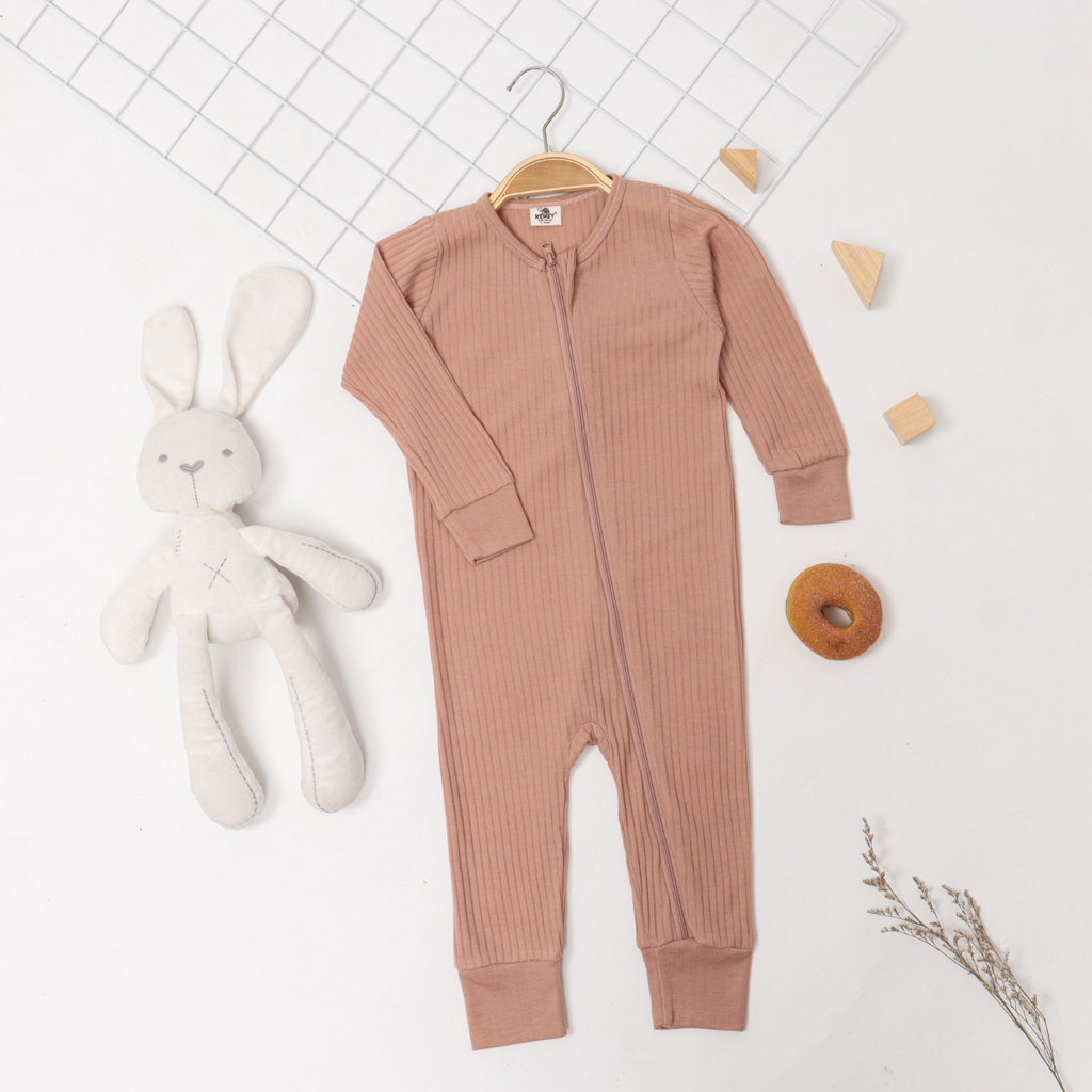 Sleepsuit Zipper Long Polos | Laki-laki & Perempuan | Zipper | Premium & Praktis | SNI | Kenzy Baby