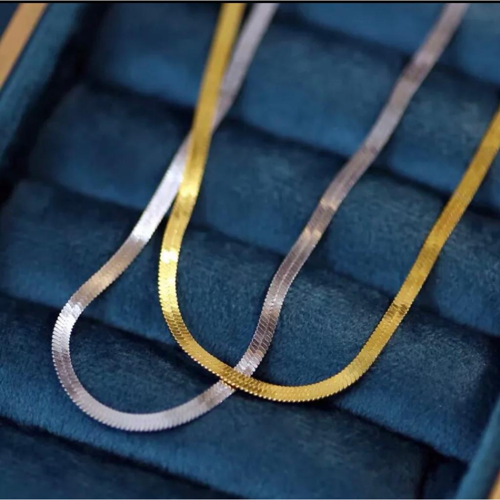 [ Bayar Ditempat ] Kalung Titanium Belut Emas / Kalung Titanium Cewek Model Baru / Kalung Wanita Imp