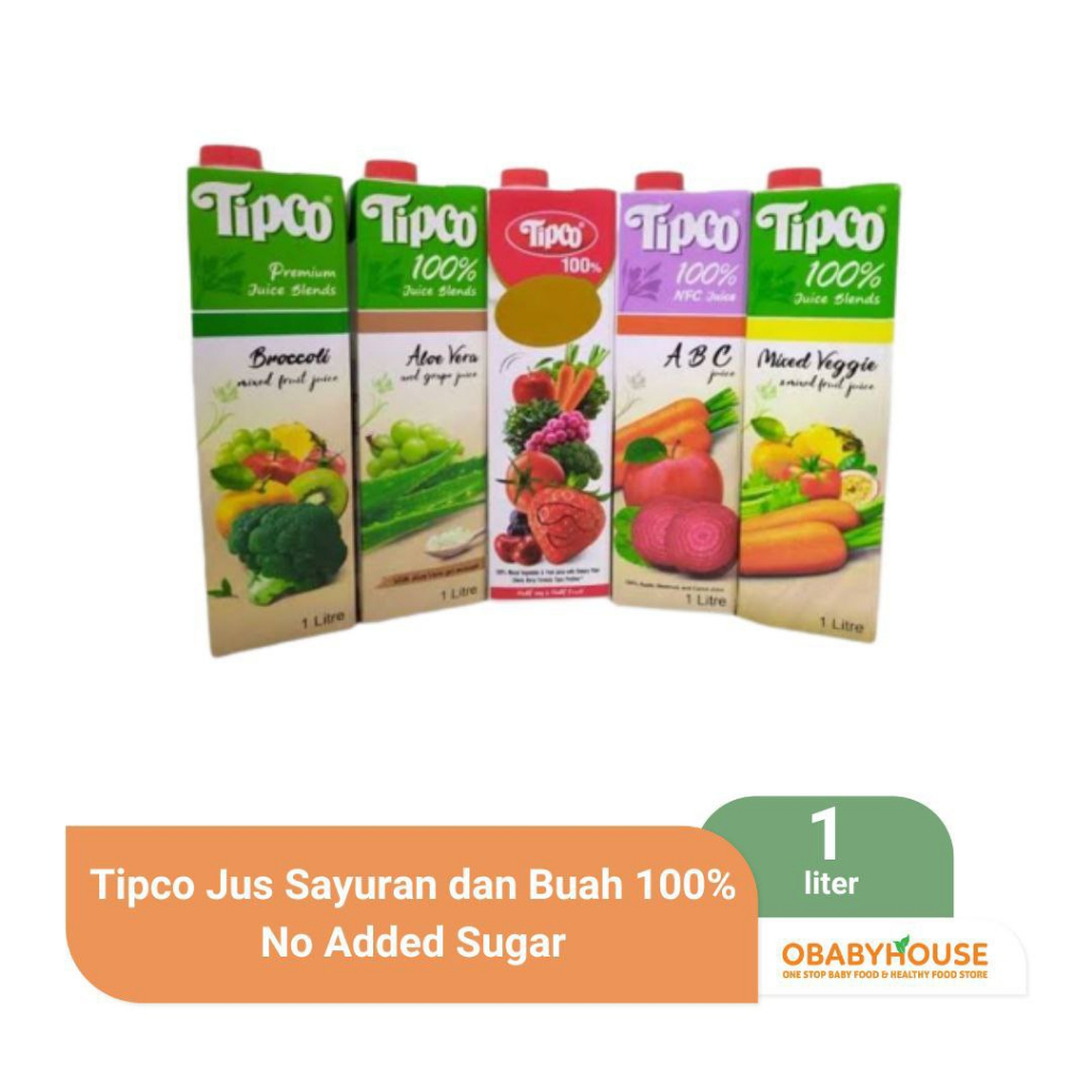 

Tipco Jus Sayuran dan Buah 100% No Added Sugar 1 L