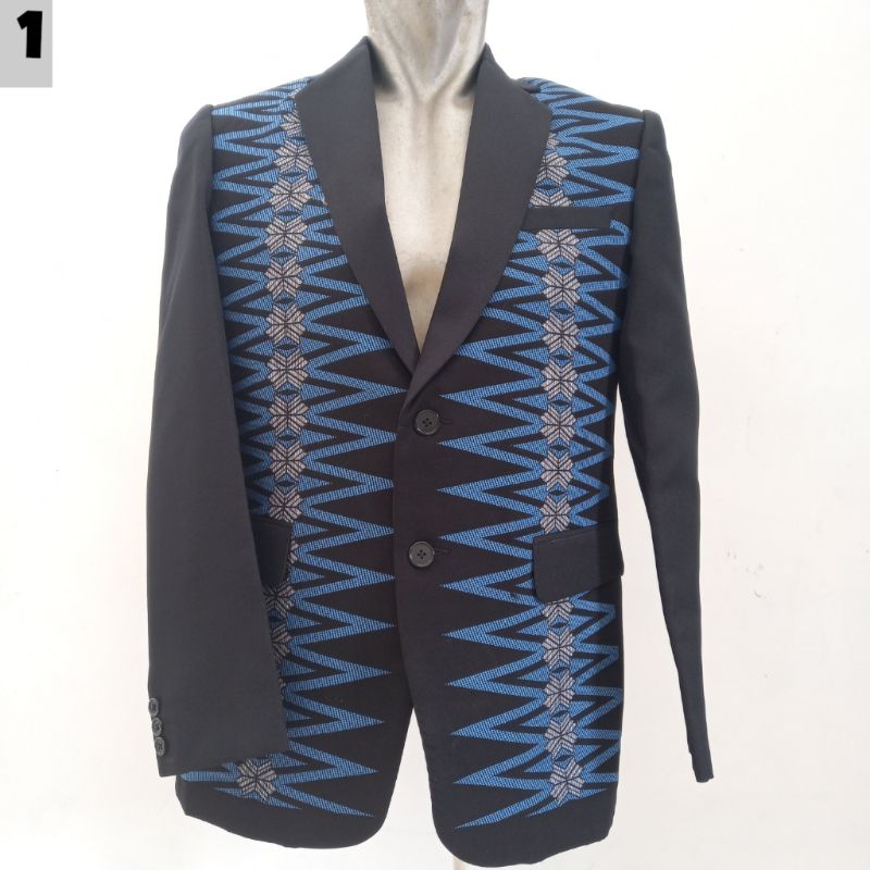Jas ulos Sumatera/ Jas batik ulos formal / Jas formal ulos kombinasi superblack
