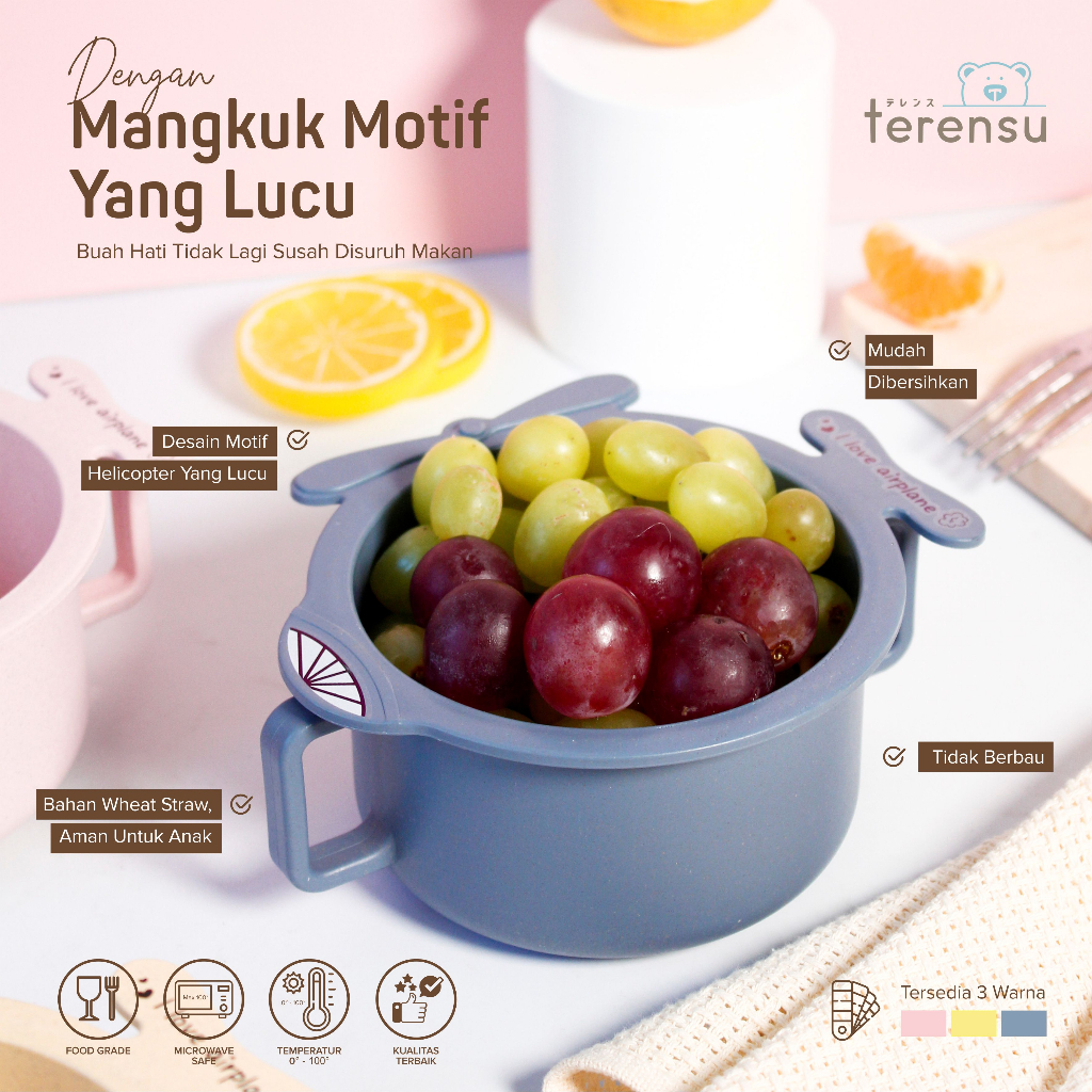 Mangkok Anak Mangkuk Bayi Lucu Karakter Helicopter