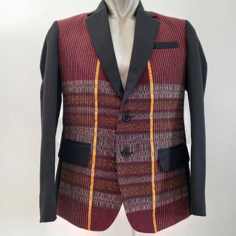 Jas formal ulos / Jas ulos Sumatera / Jas tenun ulos Sumatera/ Jas ulos tenun kombinasi superblack