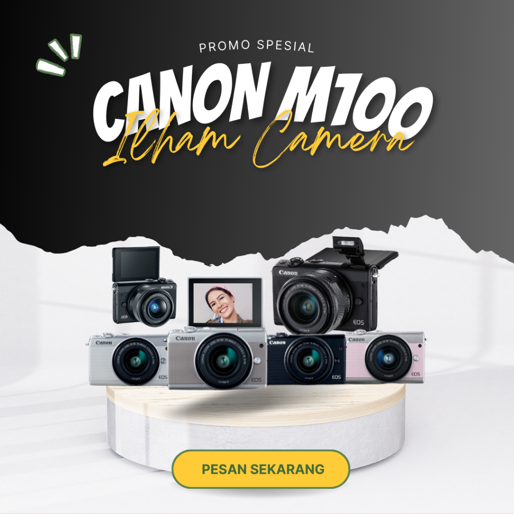 TERMURAH CANON M100 + KIT KAMERA VLOG PEMULA