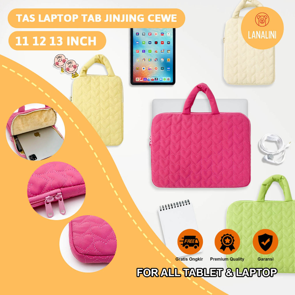 Tas Jinjing Sleeve Pouch Sarung Pillow Bag Case Ipad Tab Tablet Macbook Air Pro Laptop Asus Acer Len