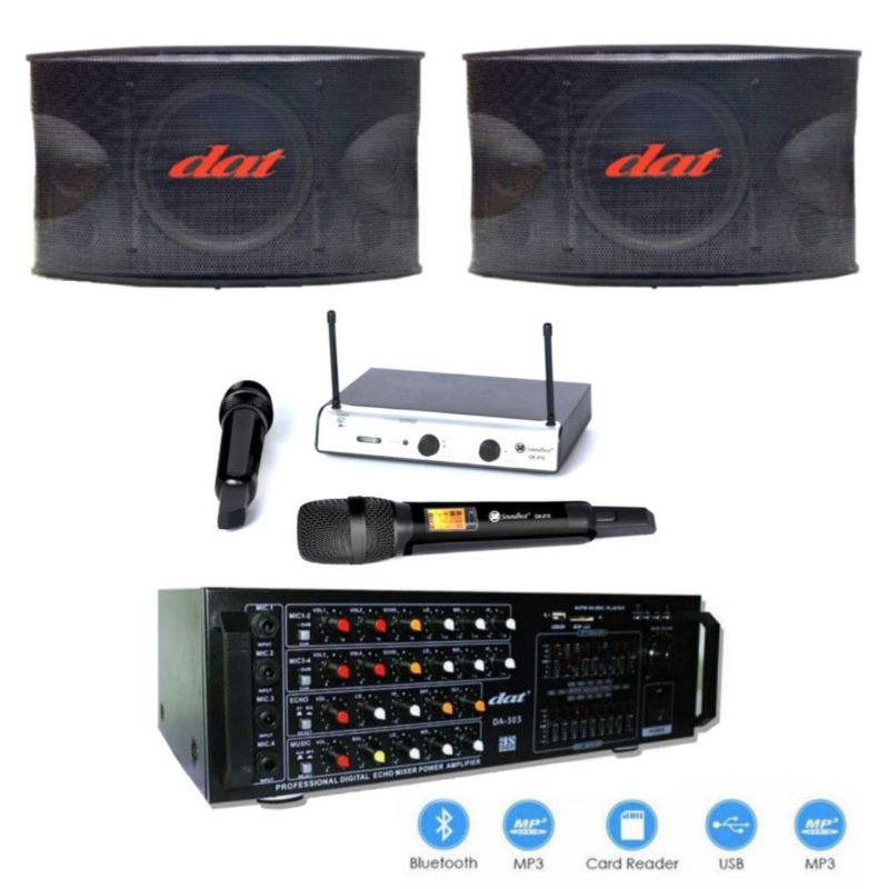 Paket Soundsystem Karaoke Dat DA 4500 - DA 303 Original 10 inch Bluetooth