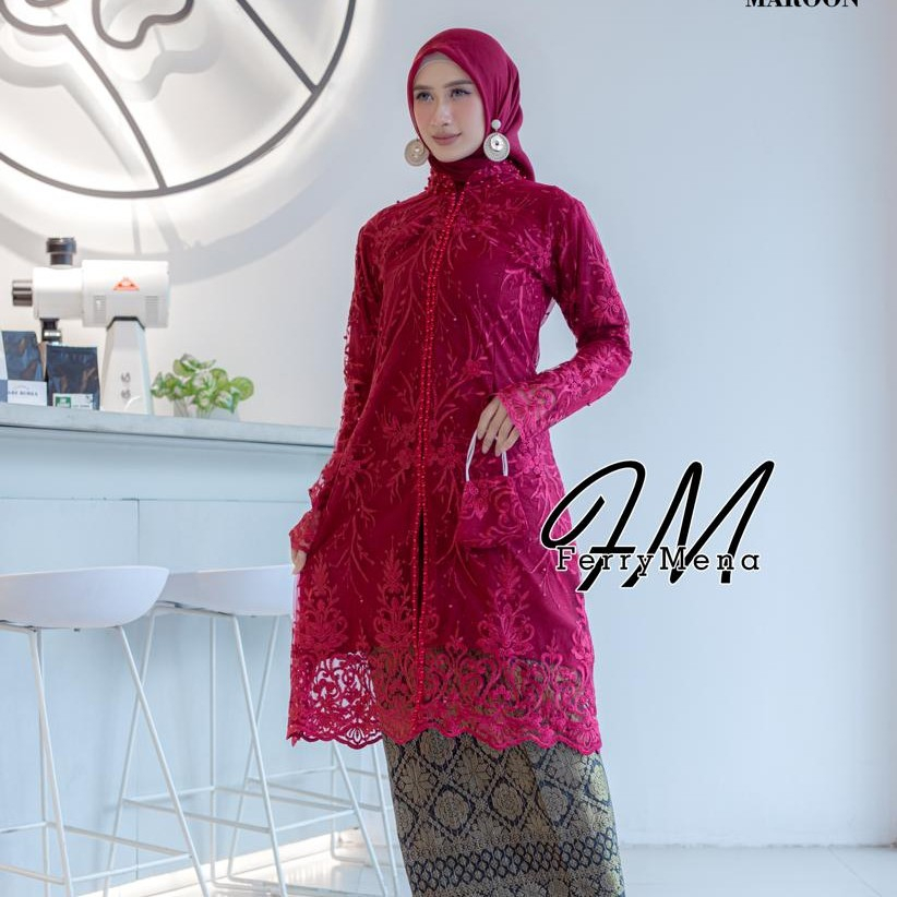 Set tunik tulle Payet terbaru/kebaya tunik payet/kebaya songket/kebaya