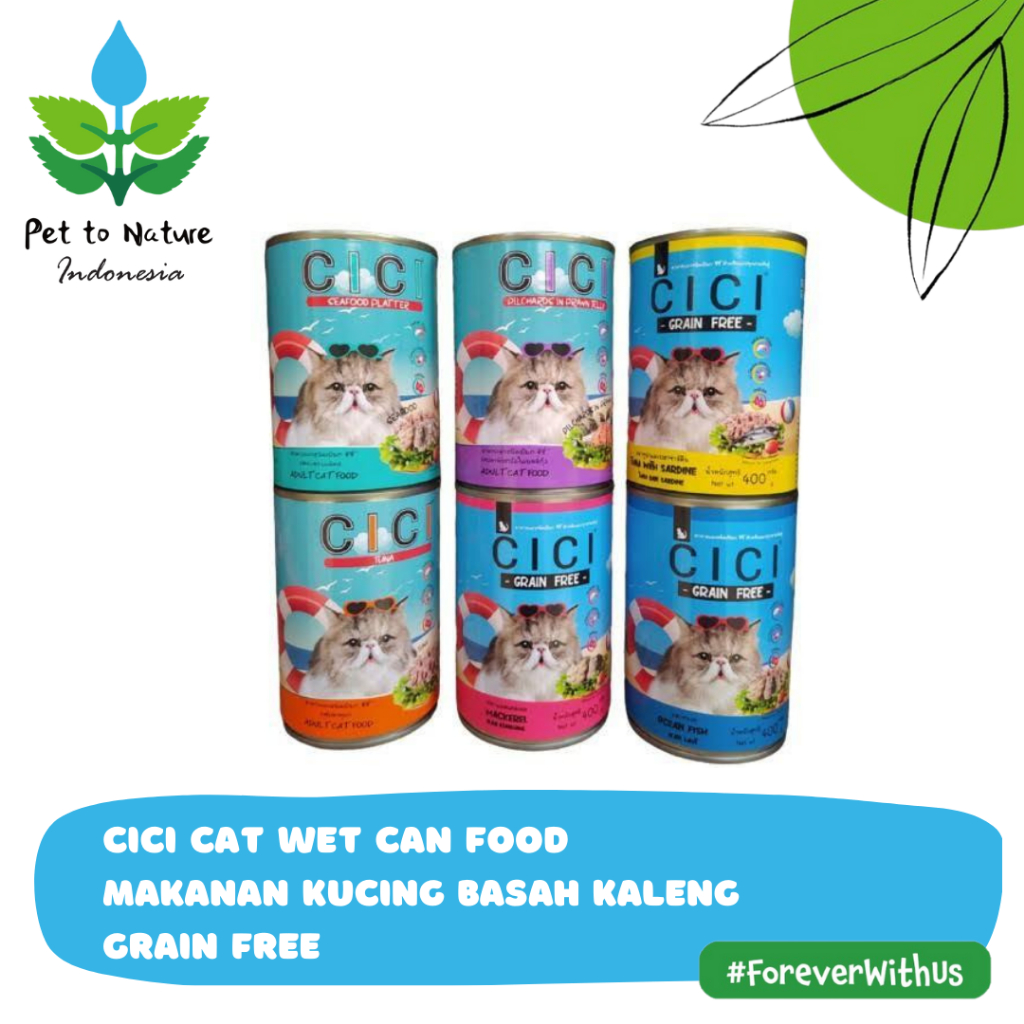 Makanan Kucing Basah Kaleng Cici Can Kitten Adult Cat 400gr Grain Free