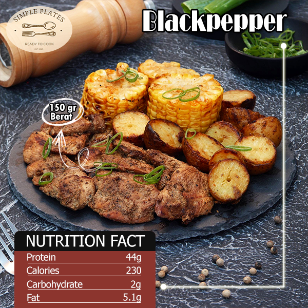 

Ayam Marinasi Blackpaper 150g / Chiken Marinated Dada Ayam / Daging Ayam Bumbu Marinasi Lada Hitam Siap Masak Fresh Frozen Food