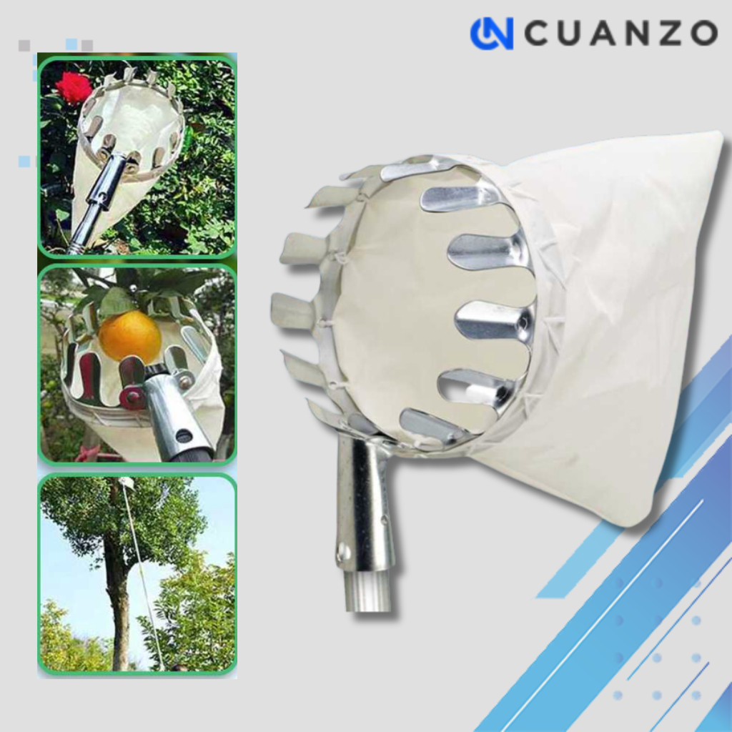 Alat Pemetik Panen Buah Fruit Picker Collection Tool Logam pertanian / Galah Jaring Net Orok Sorokan