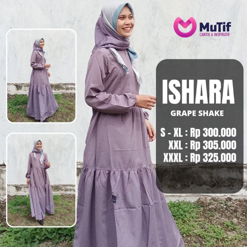 GAMIS MUTIF ISHARA PURPLE TERBARU