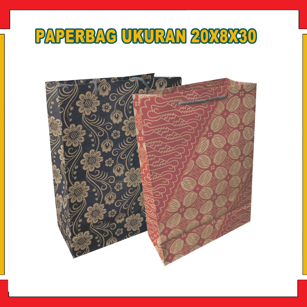 

Paper Bag 20X8X30 Cm (PAKET 12 PCS) / Tas Kertas / Tas Kado / Tas Souvenir