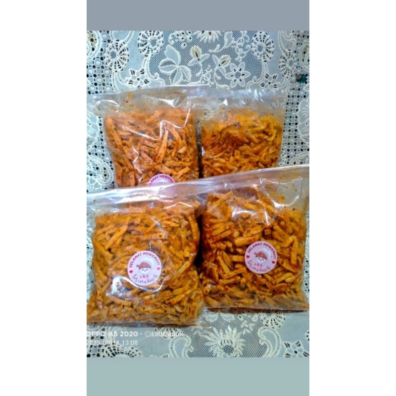 

Cemilan l'rumi.. Stik basreng pedas gurih daun jeruk 250gr