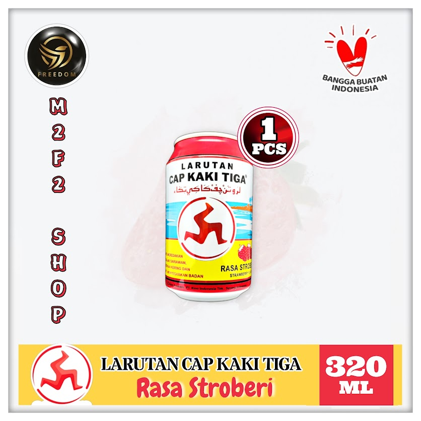 

Larutan Penyegar Cap Kaki Tiga Minuman Kaleng | Rasa Stroberi - 320 ml (Kemasan Satuan)