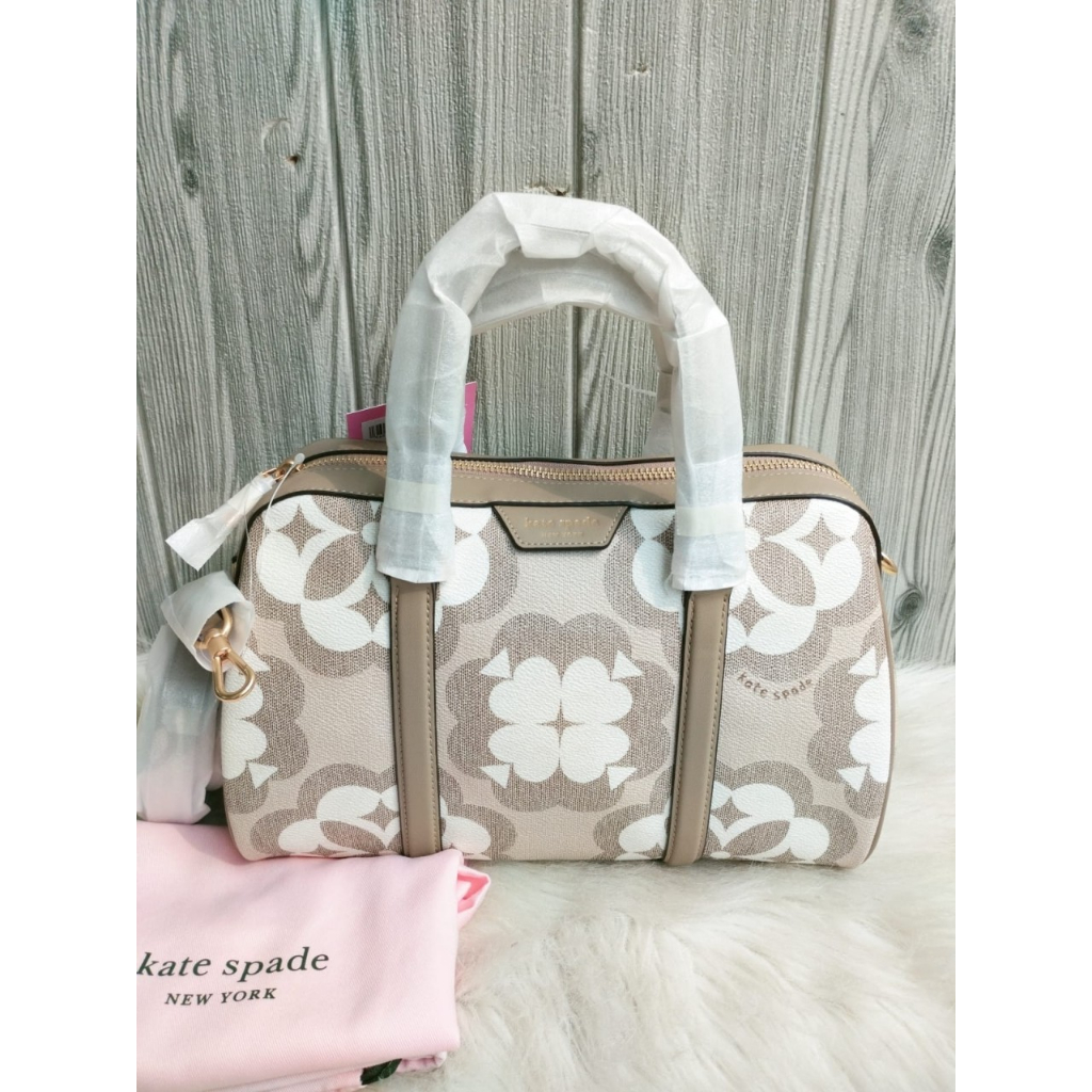 tas branded Flower Monogram Eleanor Medium Satchel Natural Multi