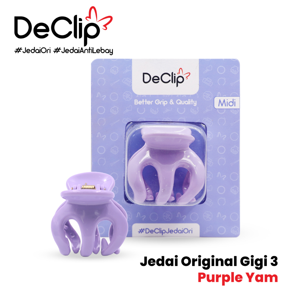Jedai Bangkok Declip Original Gigi 3 ukuran 5cm Warna Ungu