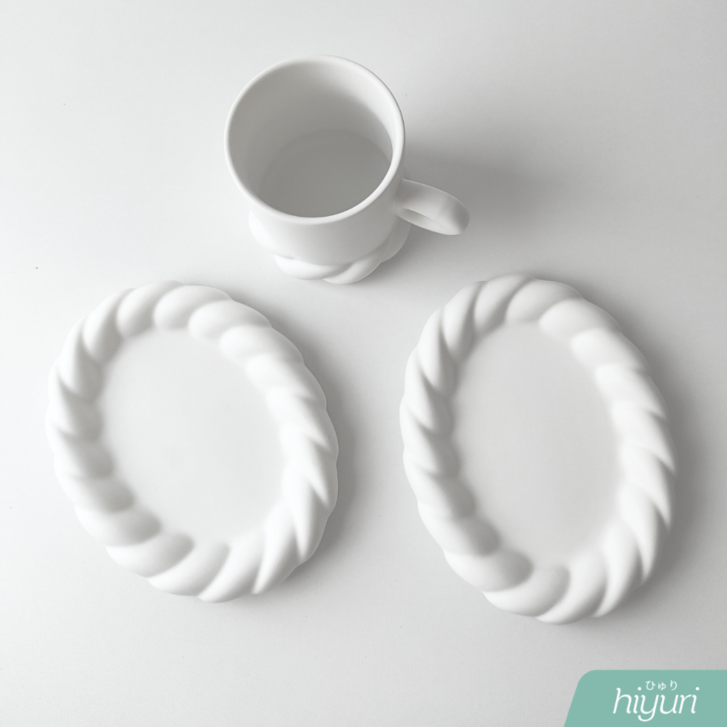 HIYURI Piring makan Braid White/piring makan keramik/piring makan putih/piring makan aesthetic/pirin