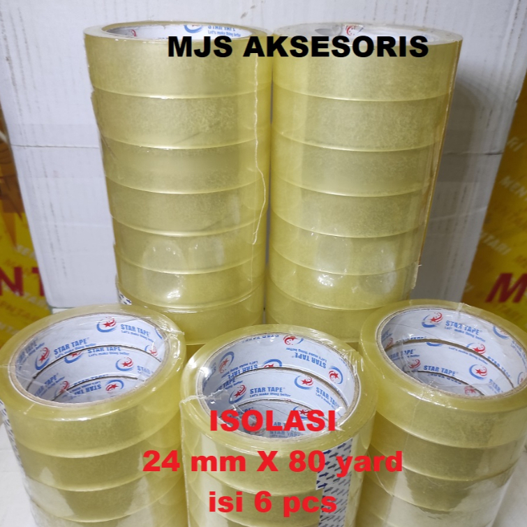 

Solasiban selotip 6 ROLL SOLATIP/ISOLASI GOLDEN STAR TAPE / NAWA 24 MM 80 YARD (1 INCH 80 YARD)