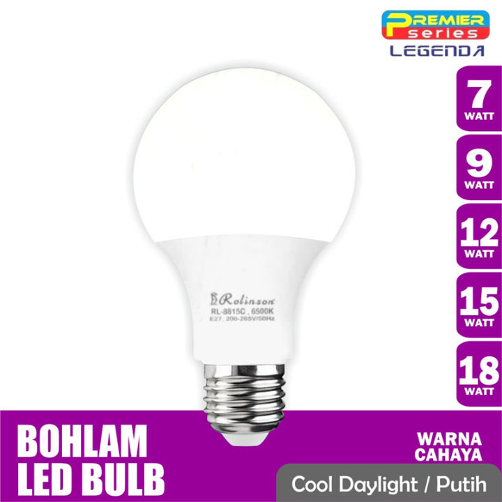 Ready JKT - Lampu Bohlam Rolinson LED 15 Watt RL 8818C / RL 8815C / RL 8812C / RL 8807C / RL 8809C L