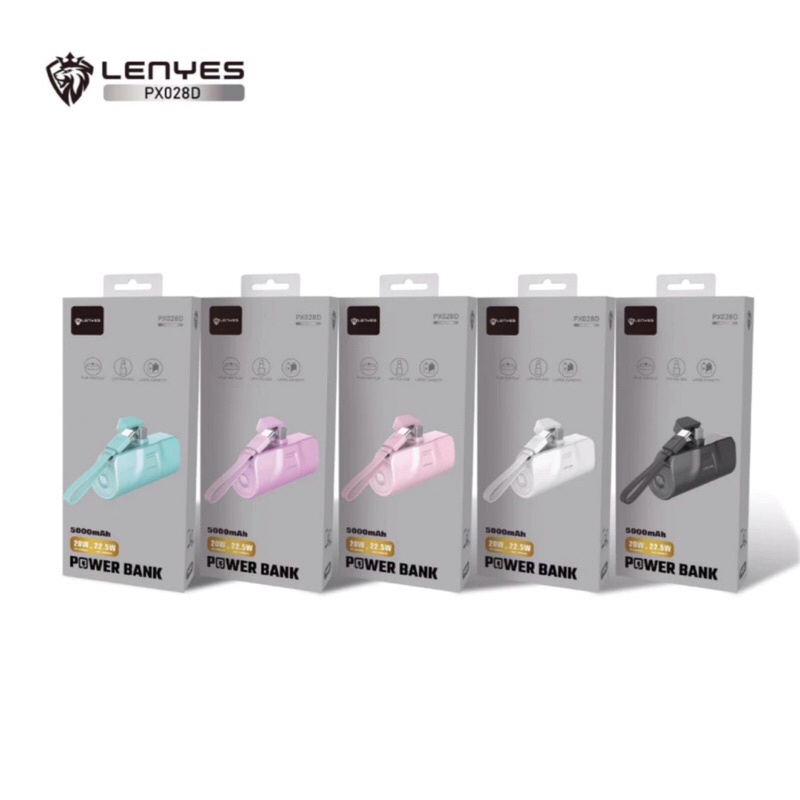 Powerank lenyes pX-028D 5000mAh Fast Charging Best Quality (colokan type C )