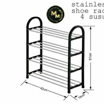 rak sepatu 4 tingkat/rak sepatu 4 susun / rak sepatu stainless/rak sepatu 4 susun serbaguna