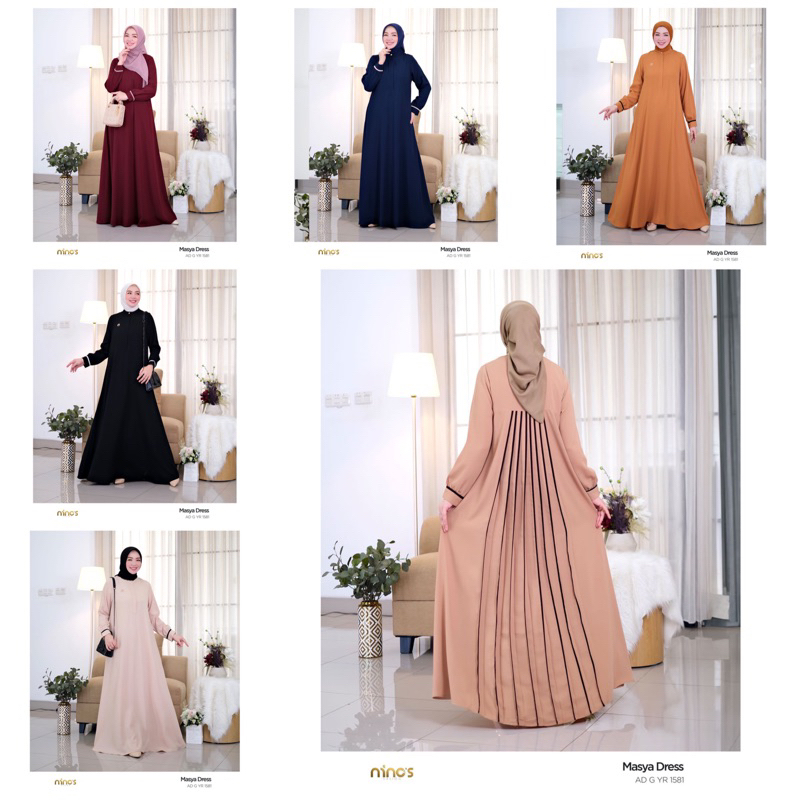 DRESS GAMIS MASYA TERBARU NINOS BY NINOS DESIGN 1581 ORIGINAL