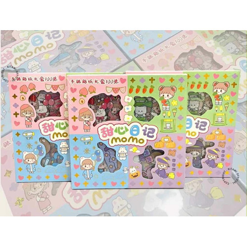 

Sticker Momo Rainbow Waterproof Anak isi 100pcs Mix Warna