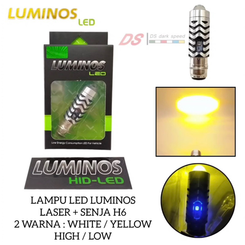 LAMPU LED LUMINOS LASER + SENJA H6 WARNA WHITE/YELLOW