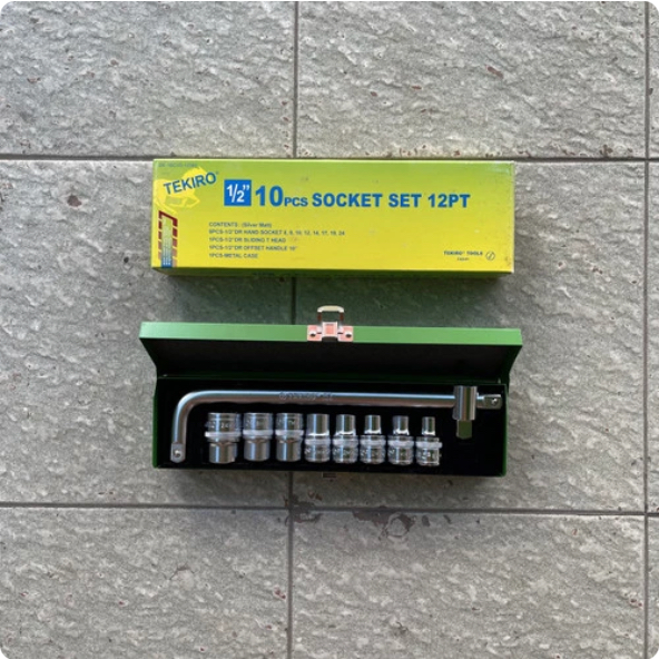 Kunci Sock Set Tekiro 10 pcs 8-24MM Box besi / Kunci Sok Set TEKIRO