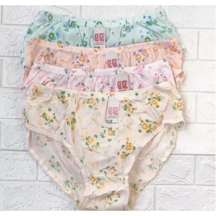 GROSIR 6 PCS CD BUNGA wanita dewasa bahan adem terbaru