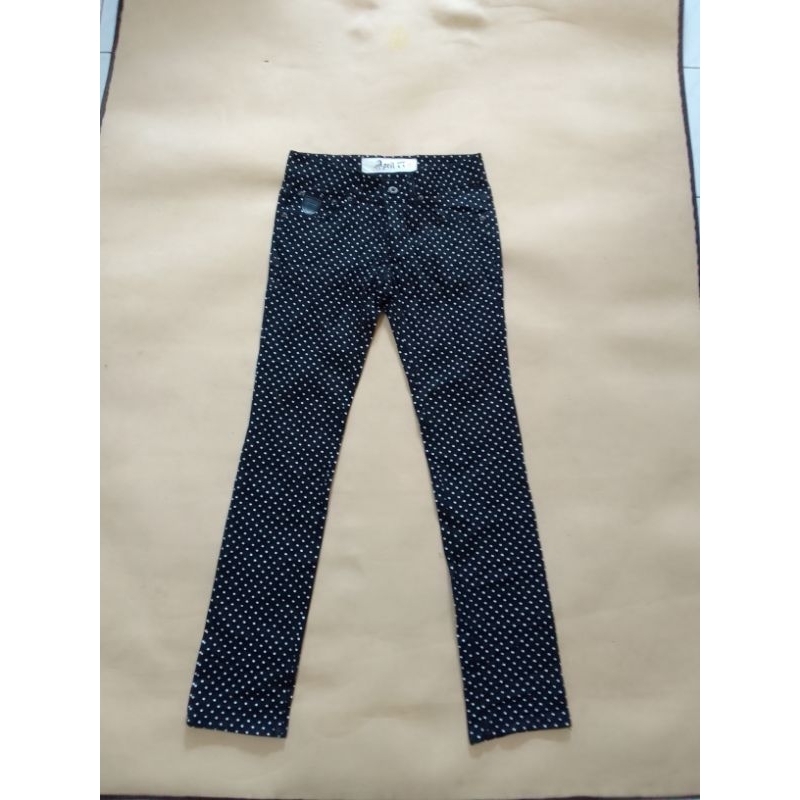 Celana jeans skinny April 77 polkadot sz 31