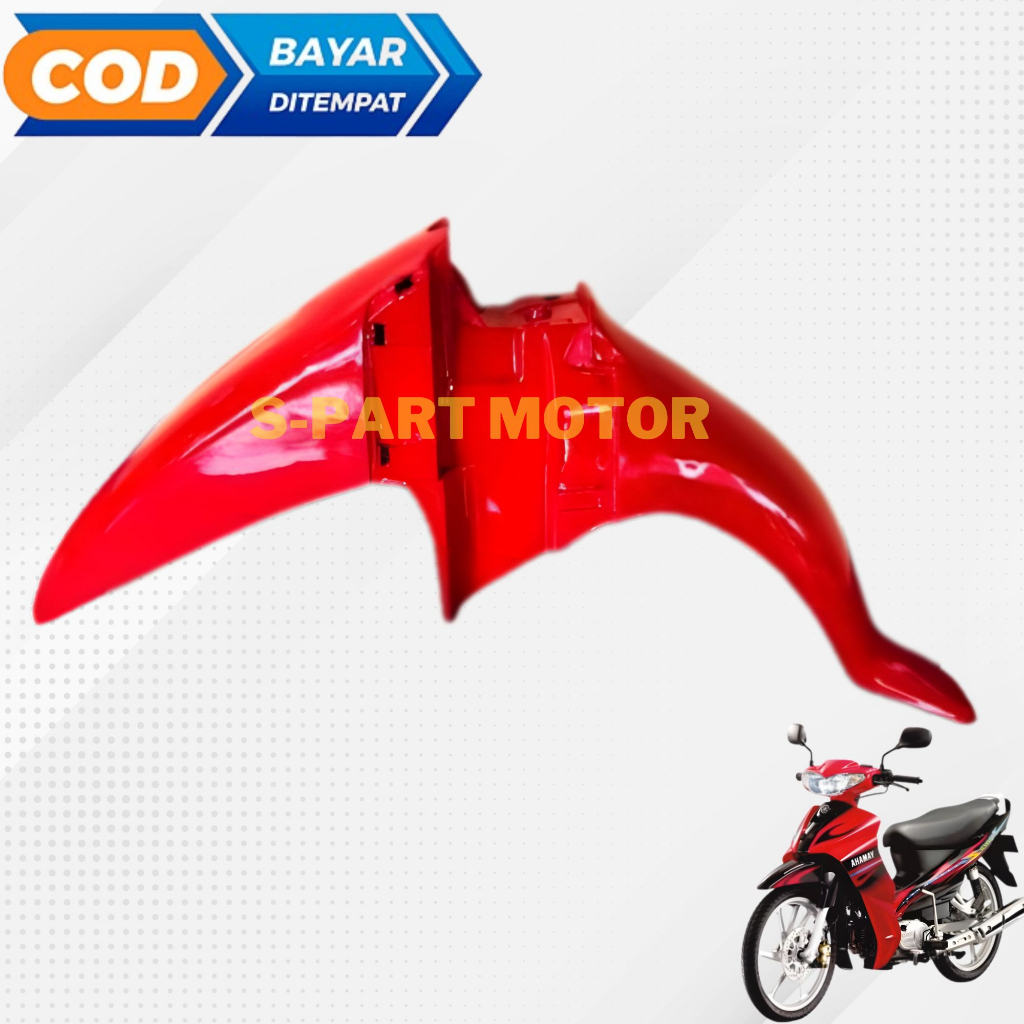 spakbor depan motor yamaha jupiter z lama tahun 2003 2004 2005 warna merah cabe