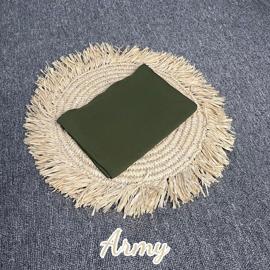 Pashmina Kaos Jersey II Hijab Jersey II Pashmina Mleyot Flowly-ARMY