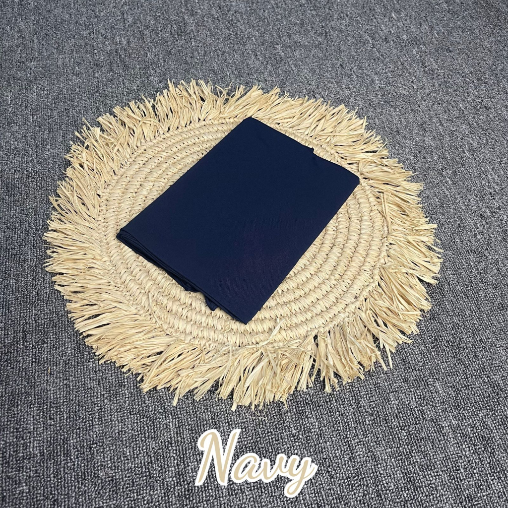 Pashmina Kaos Jersey II Hijab Jersey II Pashmina Mleyot Flowly-NAVY