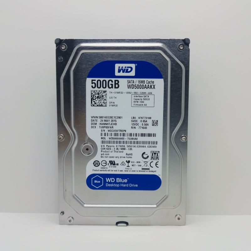 Hdd Wd Blue 500Gb 3.5 Untuk Pc &Cctv