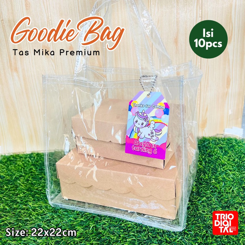 

(isi 10pcs) Goodiebag tas mika transparan 22x22 Tas Hajatan bening
