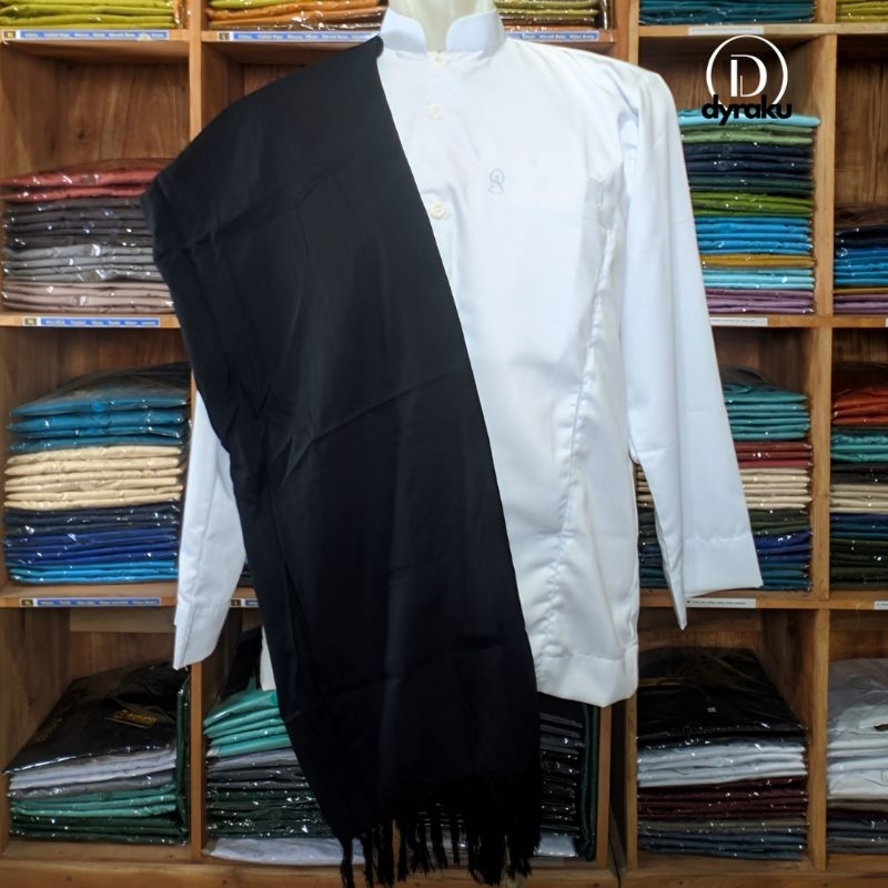 diskon sorban gus iqdam sorban rida polos panjang sorban sholat polos rawis warna hitam putih lembut