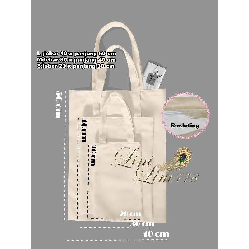 Totebag Blacu polos resleting/totebag Blacu/totebag kain/totebag lukis/totebag lukis/totebag Eko Pri