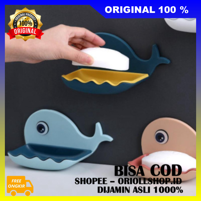 BELI 1 GRATIS 1 Tempat Sabun Batang Model Ikan Paus Rak Kamar Mandi Serbaguna 100% ASLI