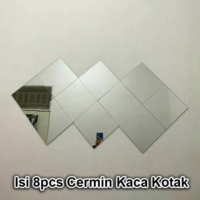 Stiker Kaca Cermin Dekorasi Dinding Anti Pecah Kotak 3D Square Mirror Sticker Fender Wall Paper Wallpaper